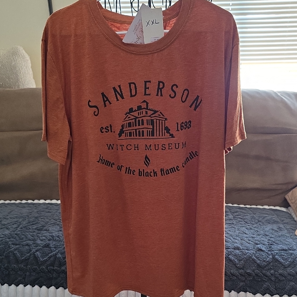 Orange Short Sleeve Tee with Sanderson Graphic Womens XXL